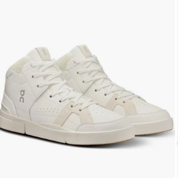 Brand New Oncloud women 9  Roger Clubhouse Mid sensa shoes sand/white 98.98327 - Picture 1 of 7